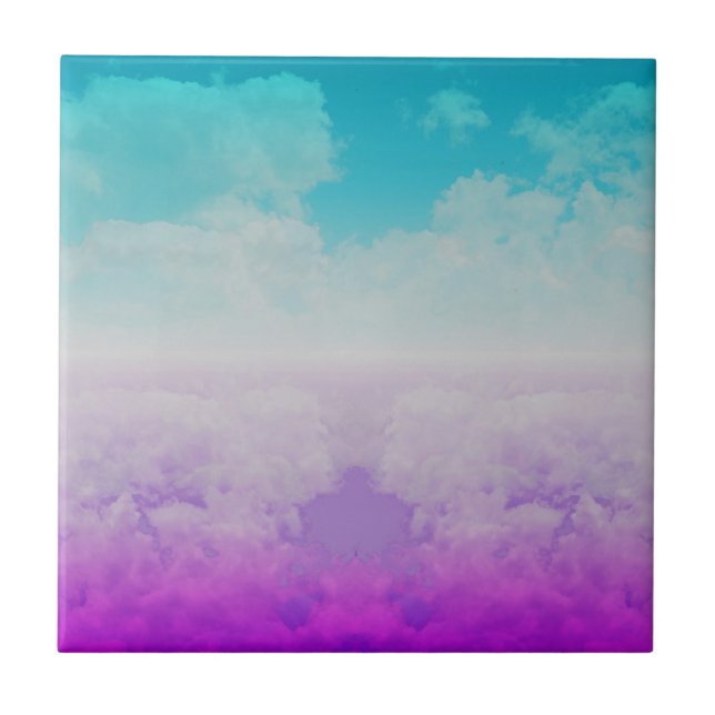 Colored Clouds Ceramic Tile (Front)