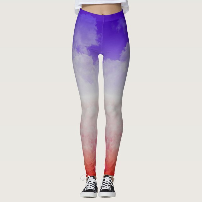 Colored Clouds Three Leggings (Front)