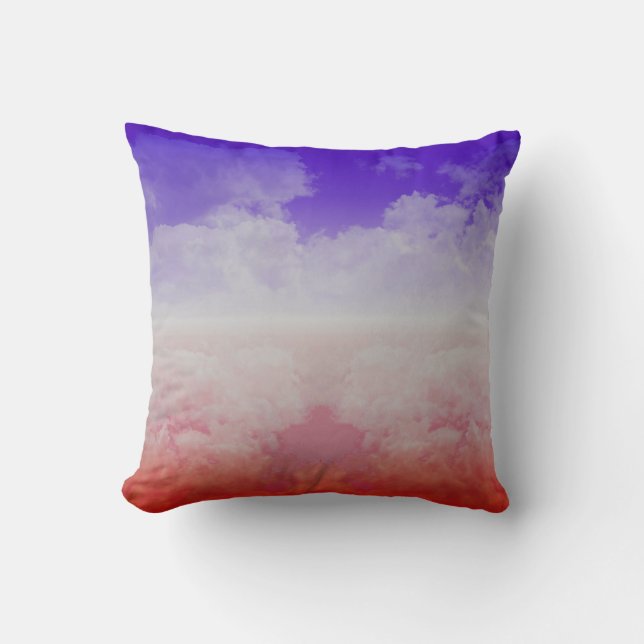 Colored Clouds Three Throw Pillow (Front)