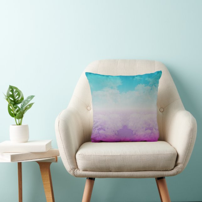 Colored Clouds Throw Pillow (Chair)