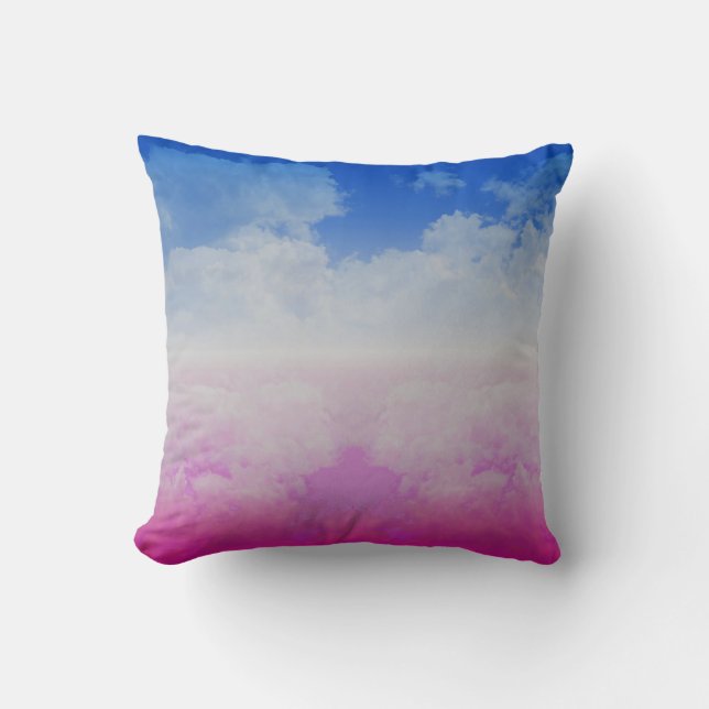 Colored Clouds Two Throw Pillow (Front)
