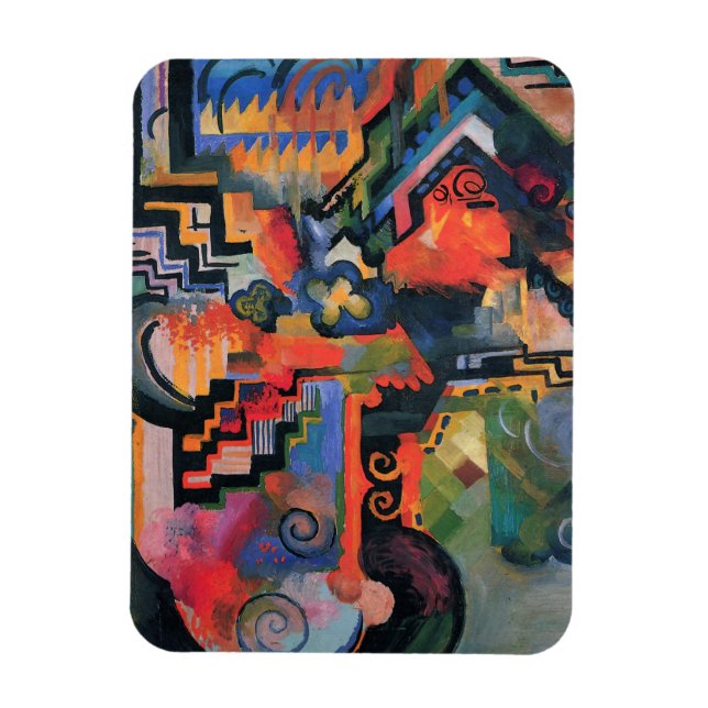“Colored Composition” Art magnet (Vertical)