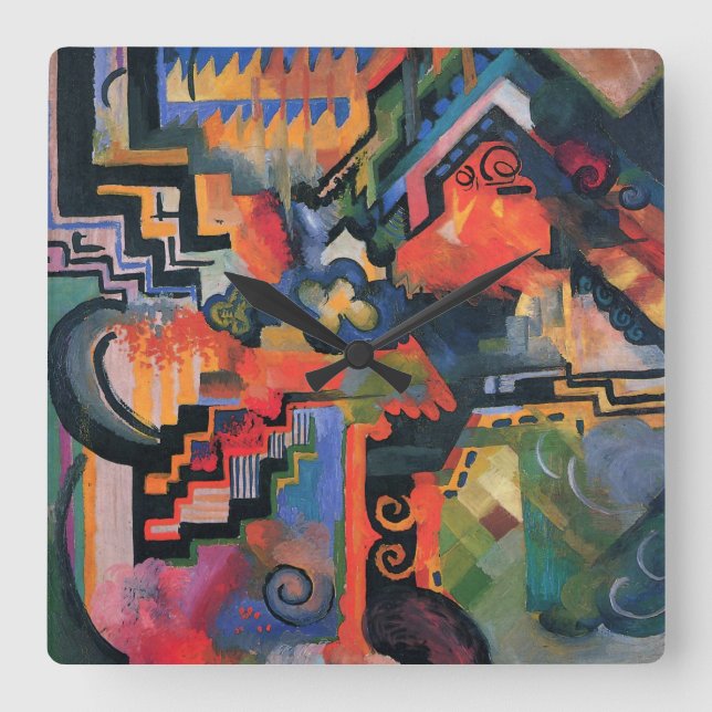 “Colored Composition” Art wall clock (Front)