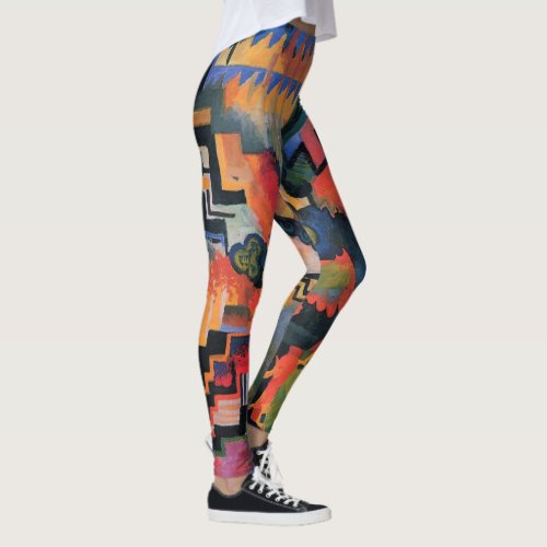 Colored Composition by August Macke Vintage Art Leggings