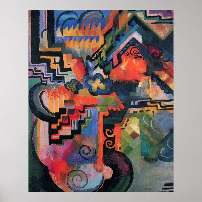 “Colored Composition” by Macke, Art poster (Front)