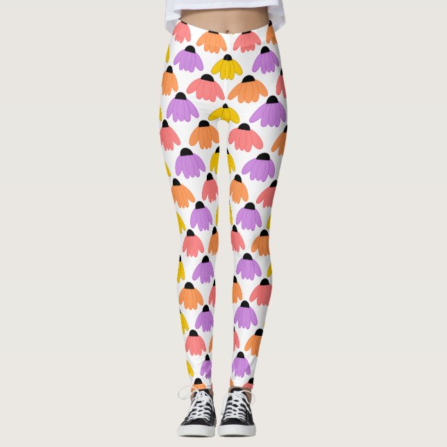 Colored Coneflowers  Leggings (Front)