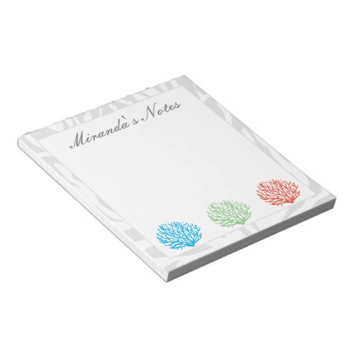 Colored coral reef notepad for home or office | Zazzle