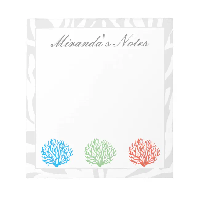 Colored coral reef notepad for home or office | Zazzle