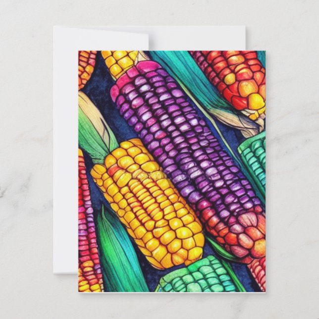 Colored Corn Note Card (Front)