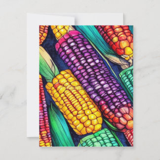 Colored Corn Note Card