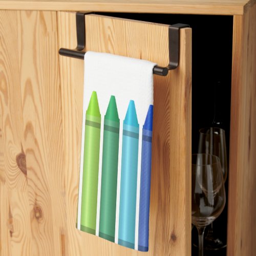 Colored Crayons  Kitchen Towel