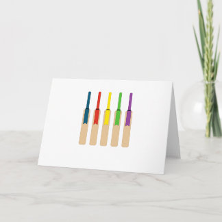 Colored Cricket Bats Card