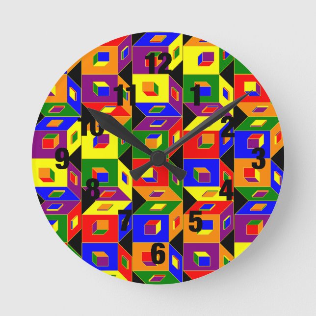 Colored Cubes Clock (Front)