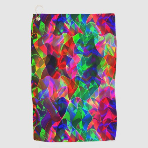 Colored curved triangles or colorful ripples golf towel