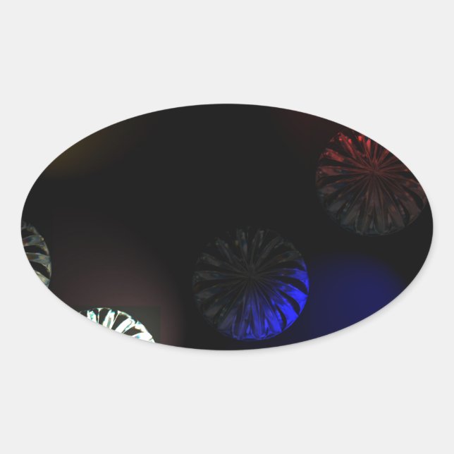 Colored Cystal Imager Oval Sticker (Front)