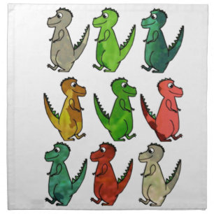Colored Dinosaurs Cloth Napkin