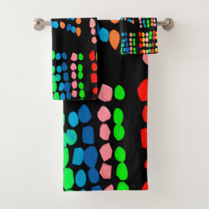 Colored dots bath towel set