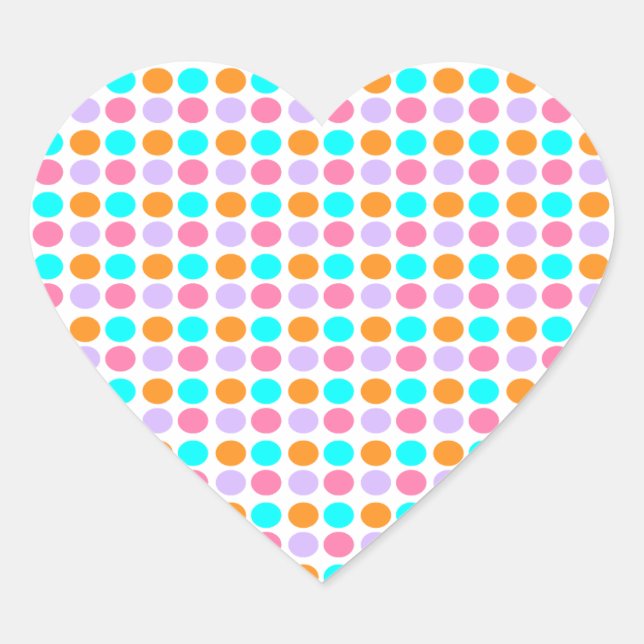 Colored Dots Heart Sticker (Front)