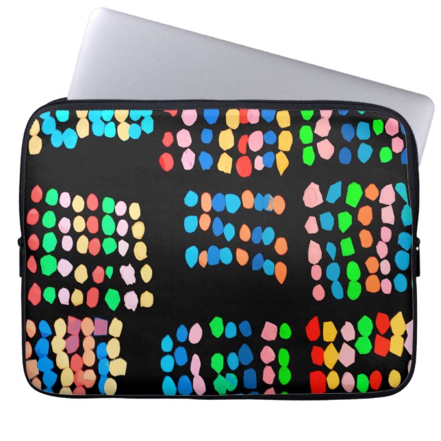 Colored dots laptop sleeve (Front)