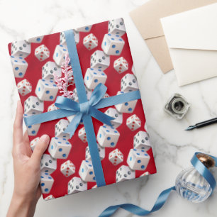 Colored Dots On Dice Wrapping Paper