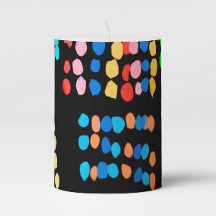 Colored dots pillar candle