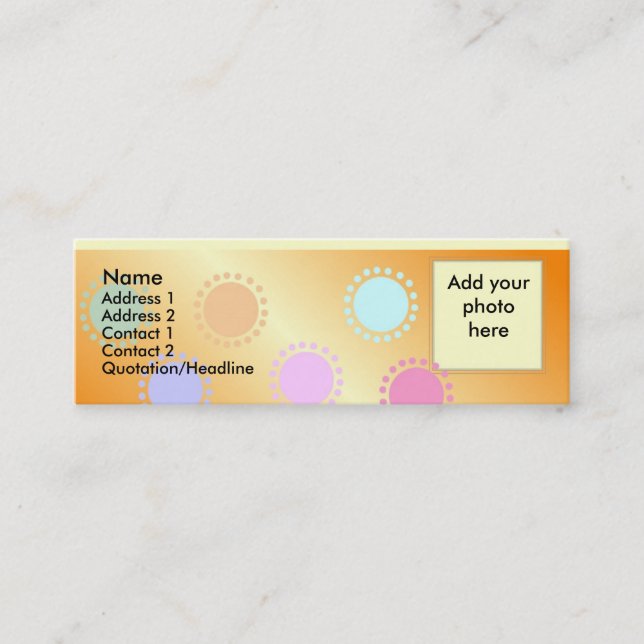 Colored Dots Skinny Photo Profile Card (Front)