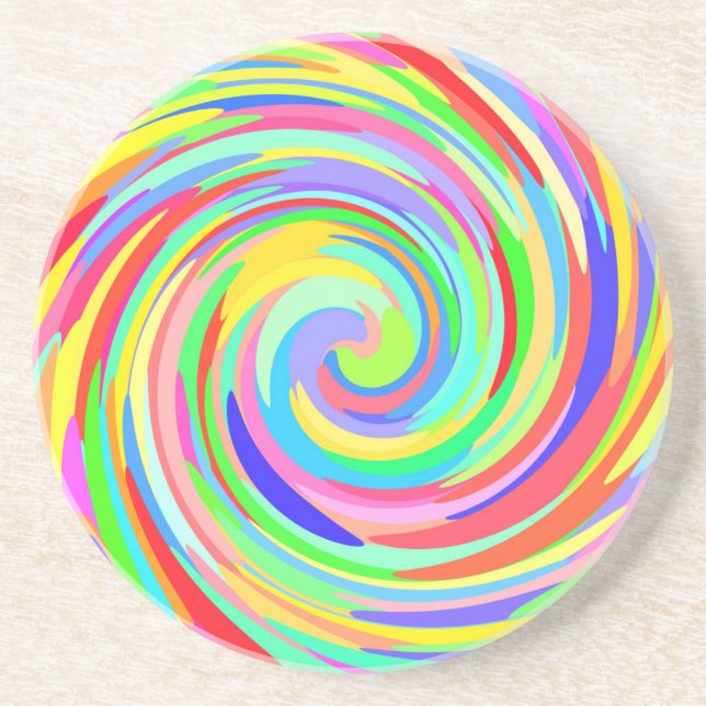 colored Dots Swirl Coaster (Front)