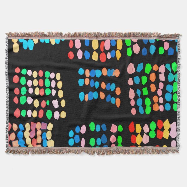 Colored dots throw blanket (Front)