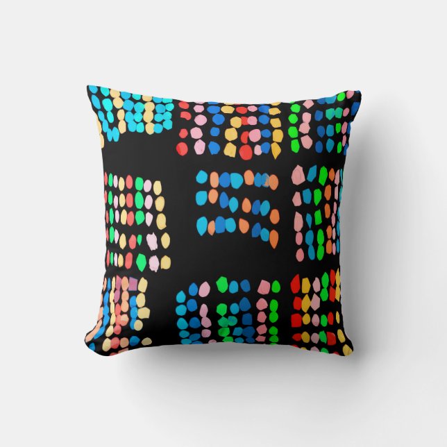 Colored dots throw pillow (Front)