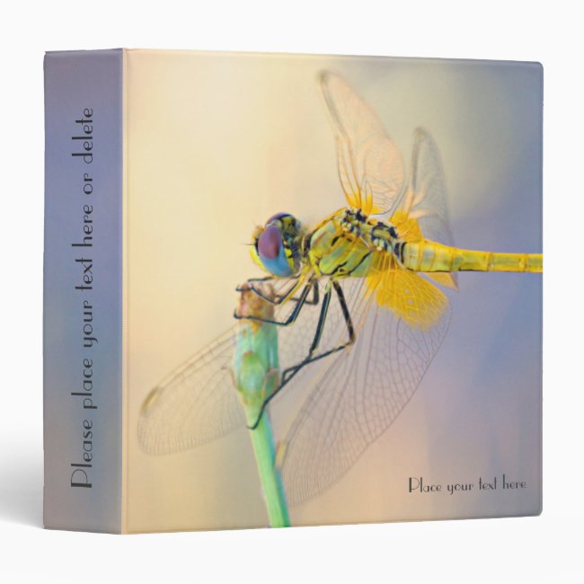 Colored Dragonfly 3 Ring Binder