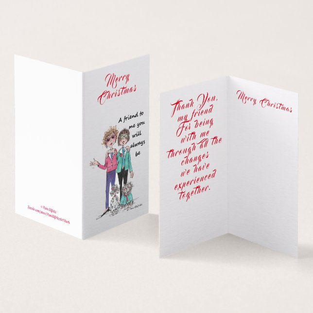 Colored Drawing of 2 Close Friends and Their Dogs (Inside and Outside)