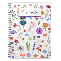 Colored dried small flower watercolor personalized