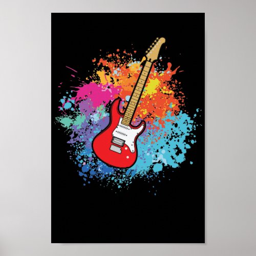 Colored E_guitar Poster