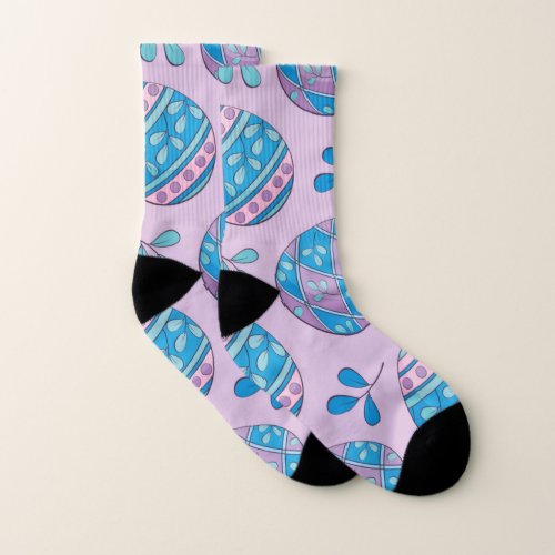 Colored Easter Egg Pattern Boys Girls  Kids Socks