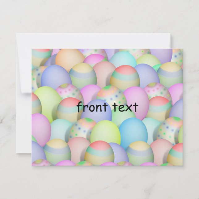 Colored Easter Eggs Background Holiday Card (Front)