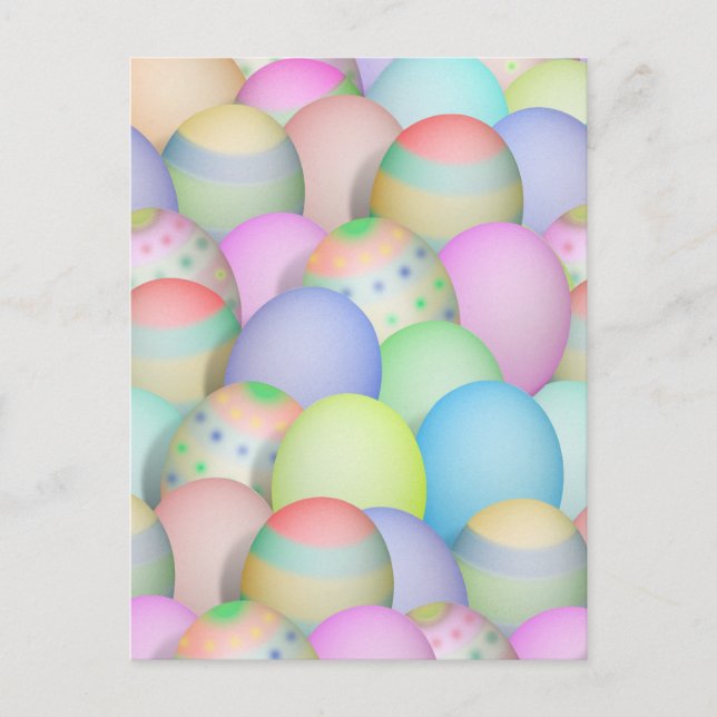 Colored Easter Eggs Background Holiday Postcard (Front)