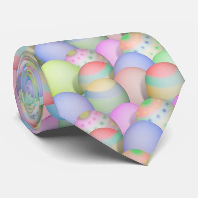 Colored Easter Eggs Background Neck Tie (Rolled)