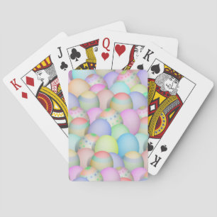 Colored Easter Eggs Background Poker Cards