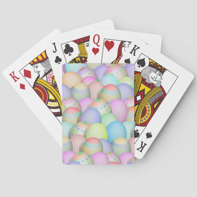 Colored Easter Eggs Background Poker Cards (Back)