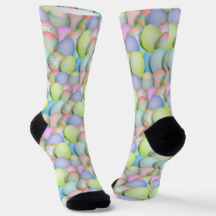 Colored Easter Eggs Background Socks