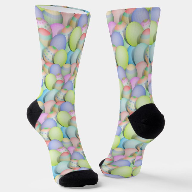 Colored Easter Eggs Background Socks (Angled)