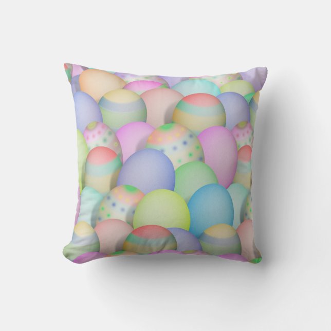 Colored Easter Eggs Background Throw Pillow (Front)