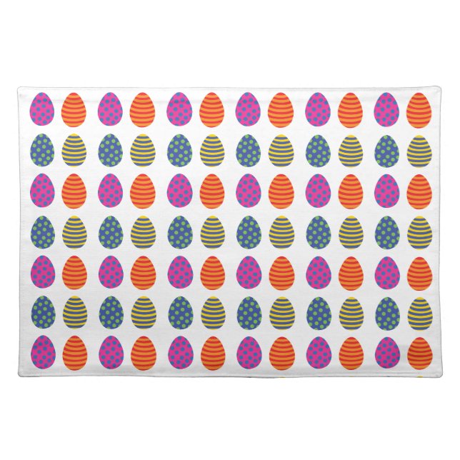Colored Easter Eggs Cloth Placemat (Front)