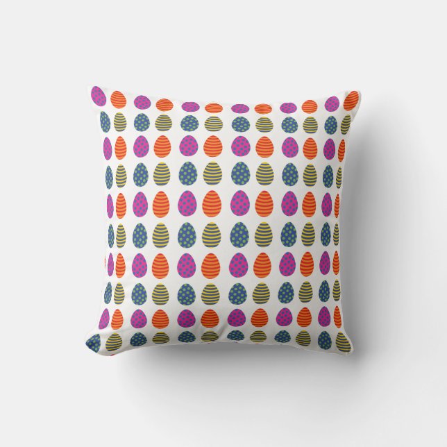 Colored Easter Eggs Throw Pillow (Front)