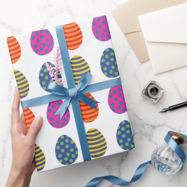 Colored Easter Eggs Wrapping Paper (Gifting)