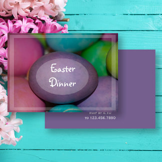 Colored Eggs Easter Dinner Invitation
