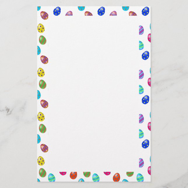 Colored Eggs Easter Stationery (Back)