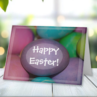 Colored Eggs Happy Easter Holiday Card