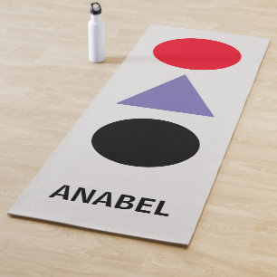 Colored elements with typography yoga mat