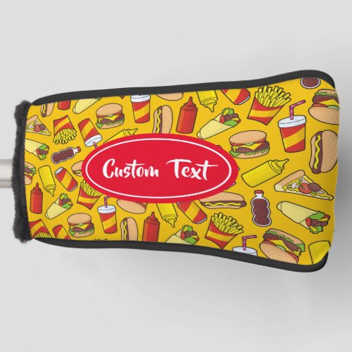 Colored Fast Food Icons Pattern Golf Head Cover